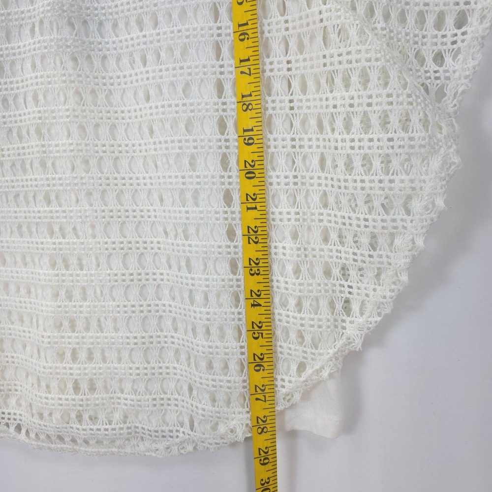 NAÏF White Crochet Lace Poncho Top Boho Beach Cover Up 2X Resortwear Festive - Picture 4 of 10